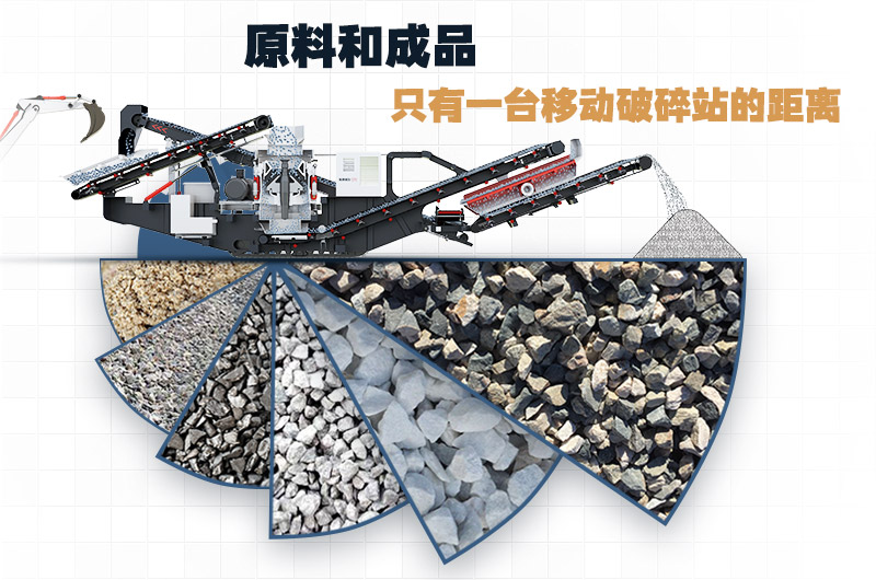 移動式小型碎石機，原料和成品只有一臺設(shè)備的距離